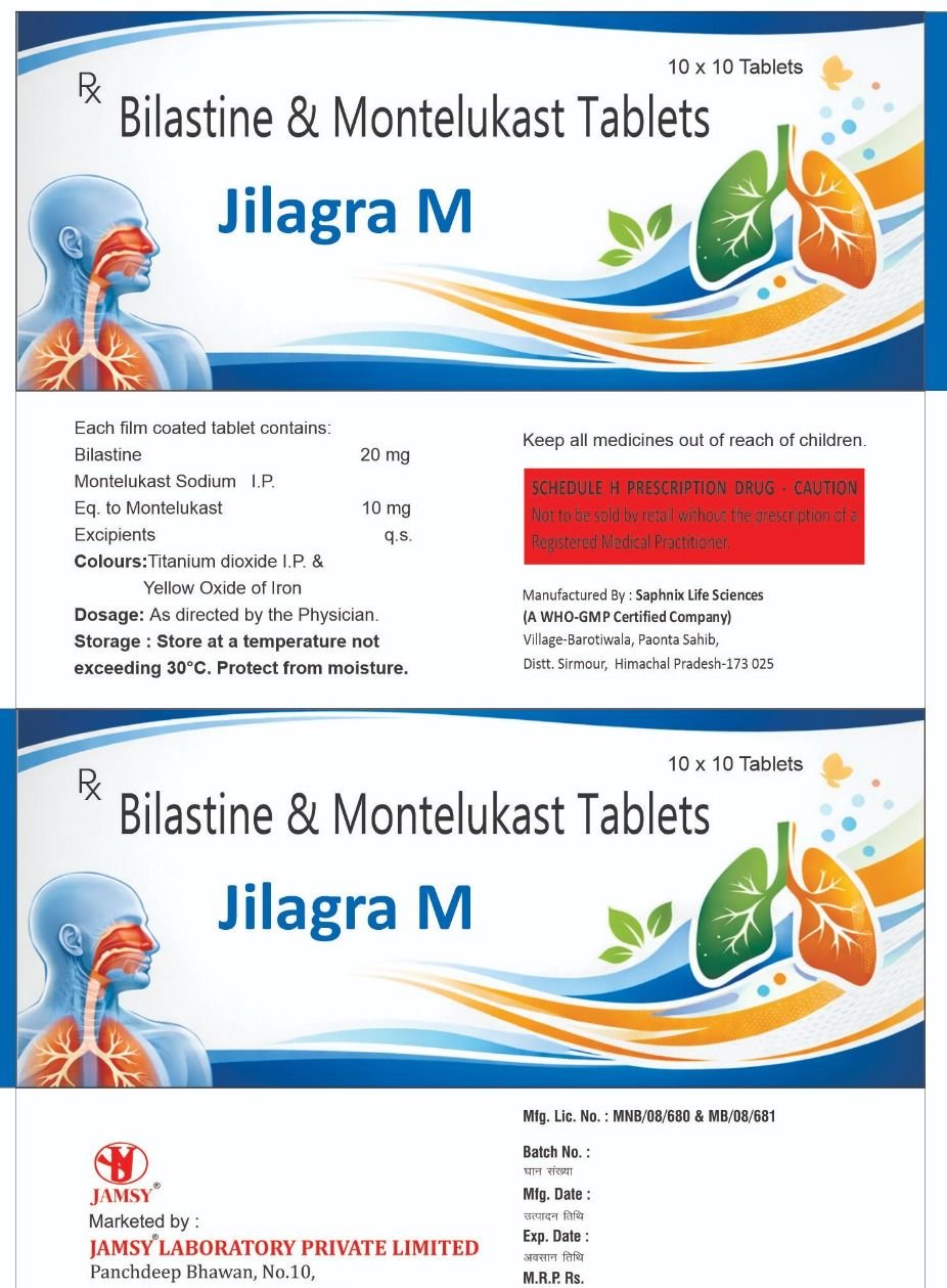 Jilagra M Tablet – Bilastine & Montelukast Tablets